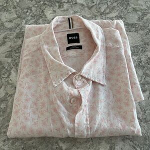 Hugo Boss Stretch Linen Short Sleeve Shirt